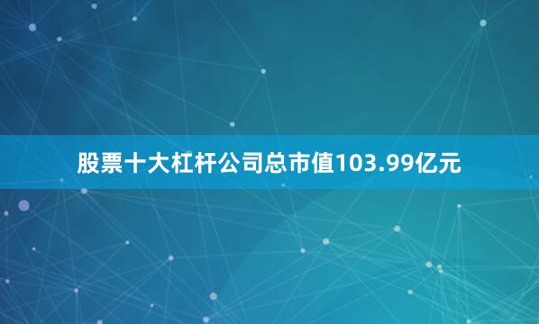 股票十大杠杆公司总市值103.99亿元
